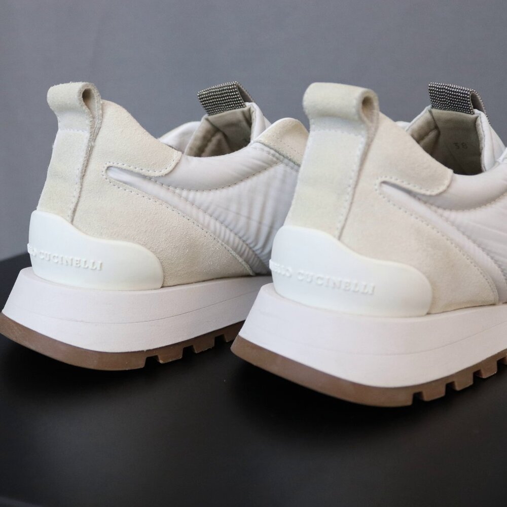 BRUNELLO CUCINELLI 38 Monili Trim Lug Sole Slip-On Runner Sneakers - Picture 8 of 15